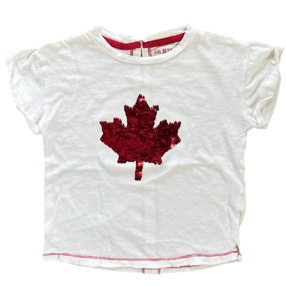Little Blue House Girls Flip Sequin Canada Day  Tee Shirt Size 6 - Picture 3 of 7